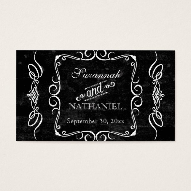 Style Chalkboard Rustic Swirl Couples Favoriser le (Devant)