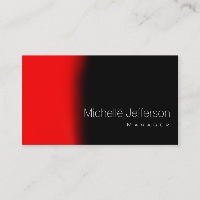 Style contemporain tendance Carte de visite rouge  (Devant)