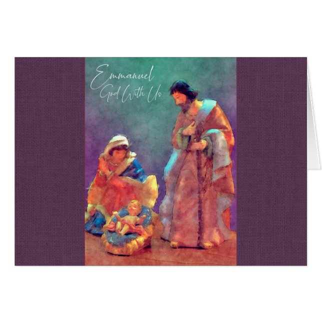 Style d'aquarelle de la nativité en violet (Devant horizontal)