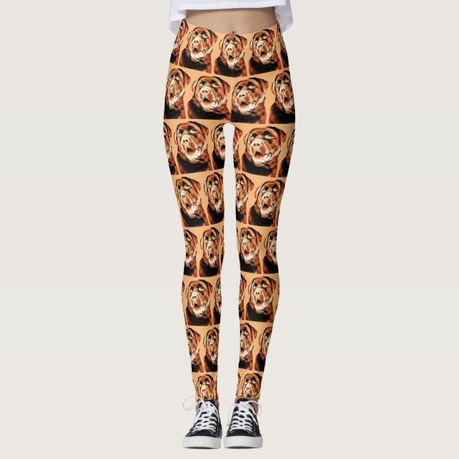 Style de bloc amusant Chocolat Leggings de laborat (Devant)