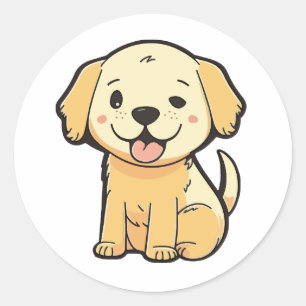style de dessin animé sur autocollant de chien mig