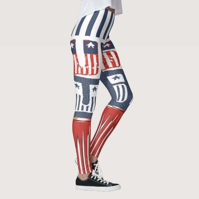 Style de drapeau "USA" Leggings Motifs pour 4 juil (Droite)