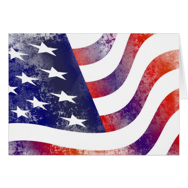 Style de Grunge Patriotique Faded American Drapeau (Devant Horizontal)
