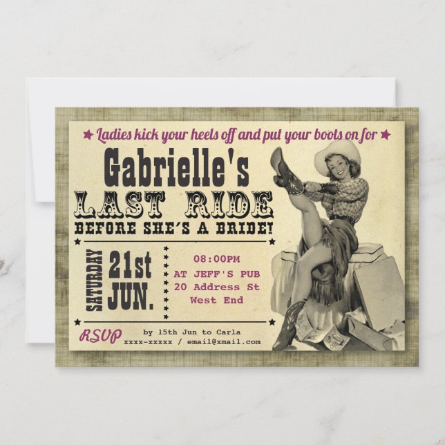 Style de pays Invitation de la fête de Hen (Devant)