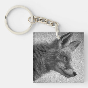 STYLE DE PEINTURE RENARD NOIR ET BLANC