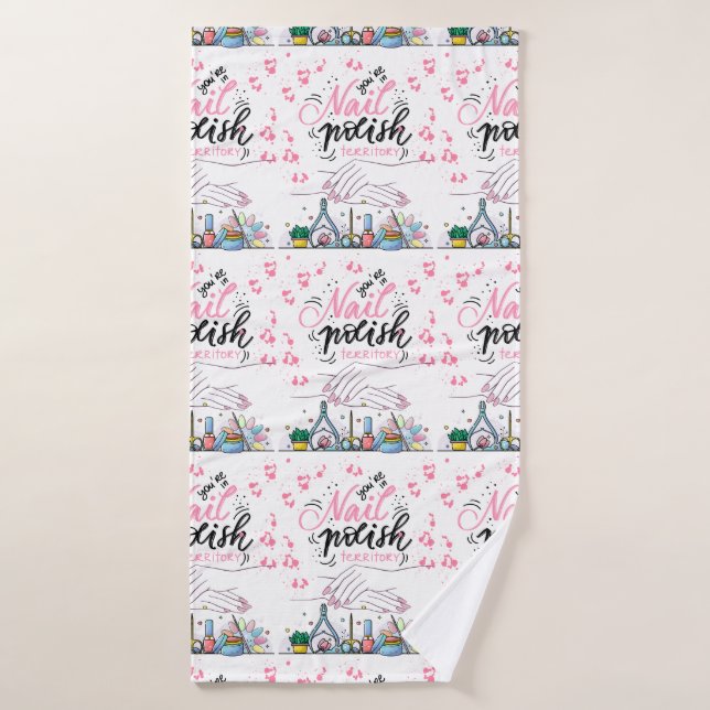 style de salon des ongles (Serviette de bain)