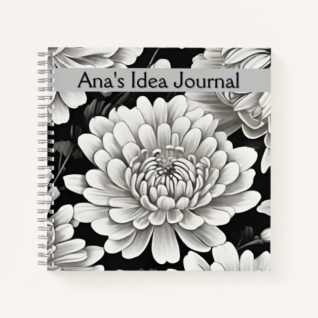 Style d'encre noir et blanc Chrysanthemum Journal (Devant)
