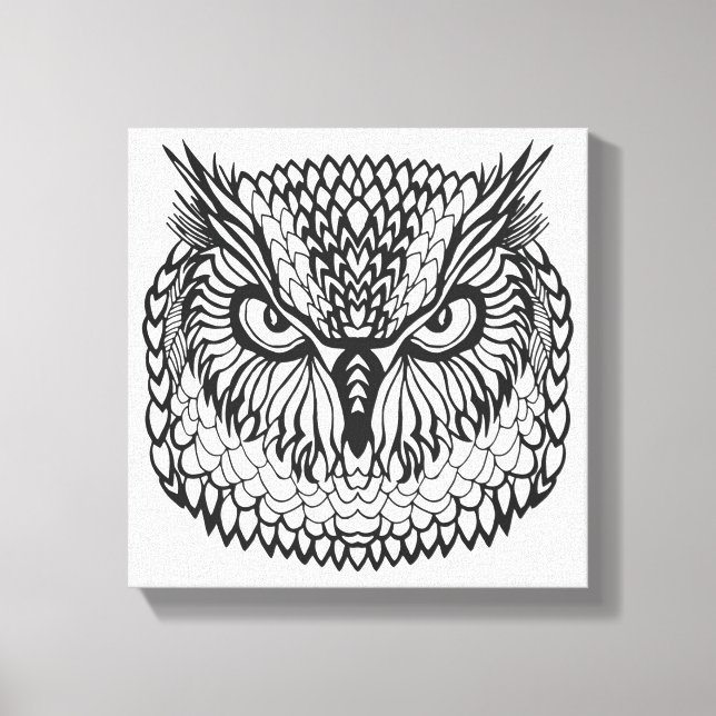Style Eagle Owl Head 6 Leinwanddruck (Vorderseite)