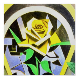 Style Géométrique Rose Jaune Avec Art Déco
