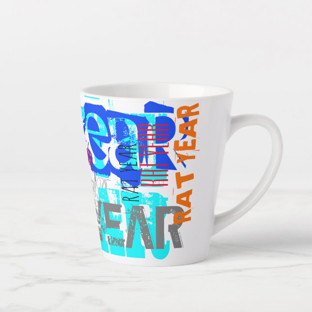 Style Graffiti Rat Chinese Year Zodiac S Latte Mug (Droite)