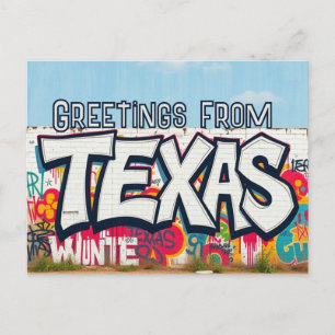 Style graffiti Texas USA salutation Carte postale