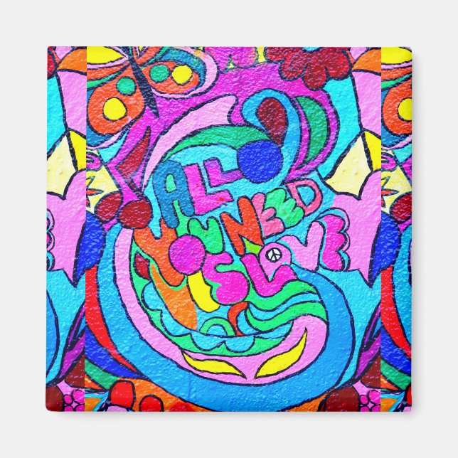 Style hippie super paix et aimant d'amour (Devant)