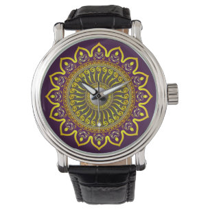 Style : Homme Vintage bracelet en cuir noir Montre