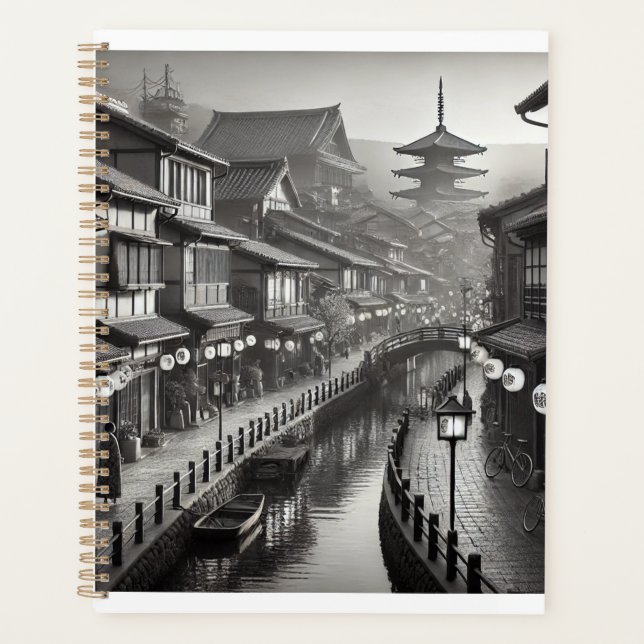 Style japonais 90s Noir et blanc acier inoxydable (Devant)