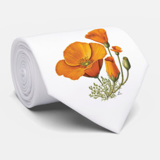 Style mignon Vintage Californie Pavot Cravate