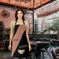 Style minimaliste moderne asiatique tablier noir