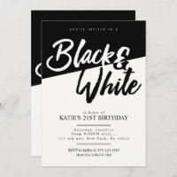 Style moderne Invitations Black and White Party