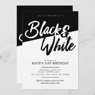 Style moderne Invitations Black and White Party