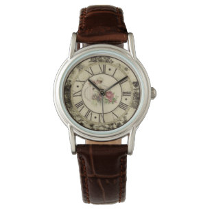 Style : Montre en acier blanc en strass féminin