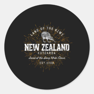 Style Neuseeland Runder Aufkleber