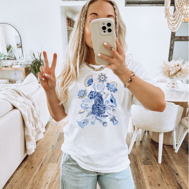 Style oriental Chinoiserie Tiger Boho t-shirt (Créateur téléchargé)