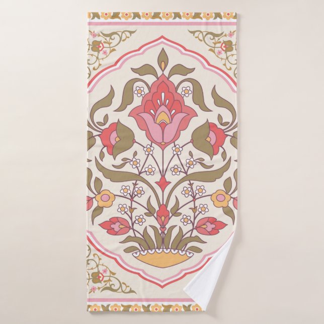 Style oriental orné design floral (Serviette de bain)