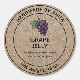 Style papier Étiquette Kraft Jelly Jar
