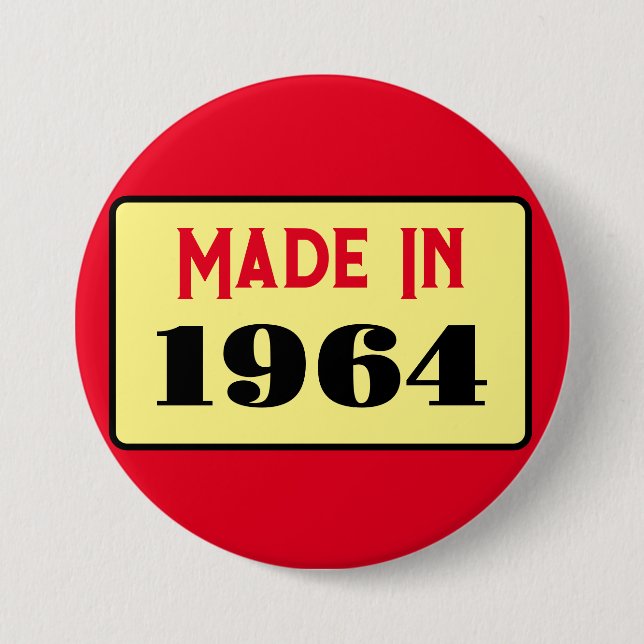 Style rétro 60e anniversaire badge 1964 (Devant)