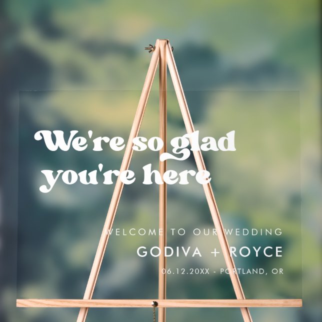 Style rétro blanc Si heureux que vous soyez ici Cl (Neutre)