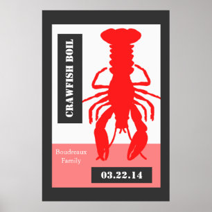 Style rétro Poster personnalisé de langouste / hom