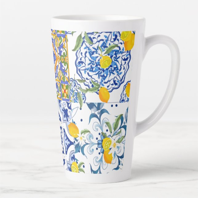 Style sicilien, art d'été Latte Mug (Droite)