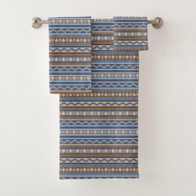 Style sud-ouest bleu et Motif géométrique Brown (En situation)