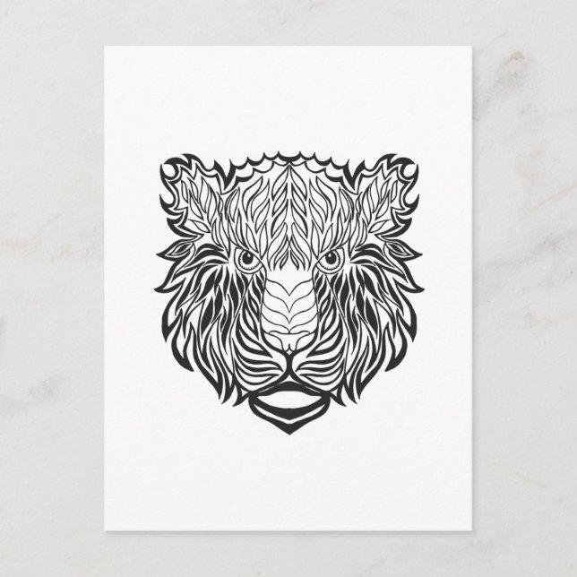 Style Tiger Head Postkarte (Vorderseite)