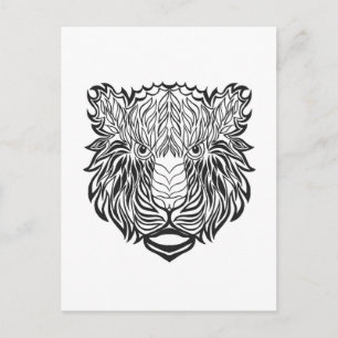 Style Tiger Head Postkarte