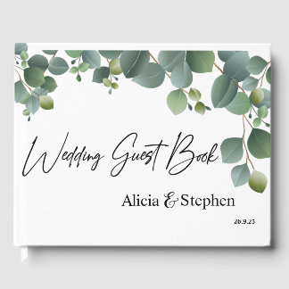 Style verdure Moderne Mariage Livre d'or