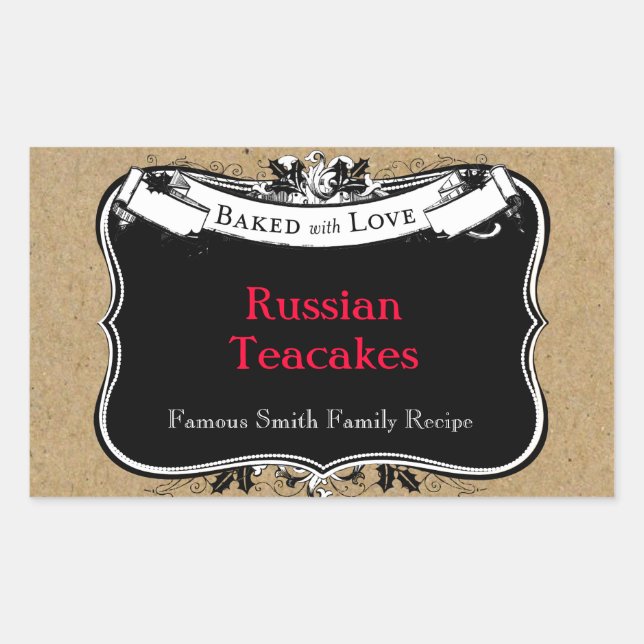 Style victorien Baked with Love Cookie Étiquette (Devant)