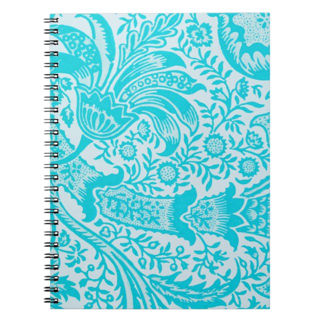Style vintage Aqua Turquoise Spiral Carnet (Devant)