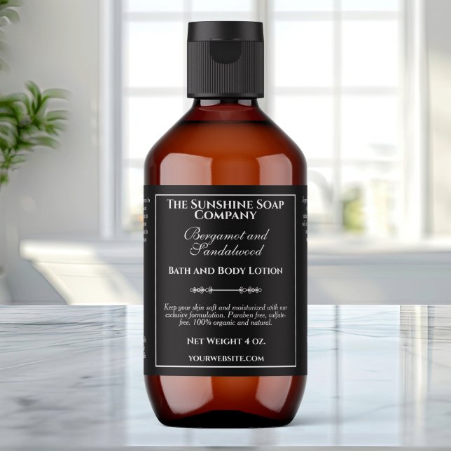 Style vintage Black Cosmetics Étiquette bouteille (Créateur téléchargé)