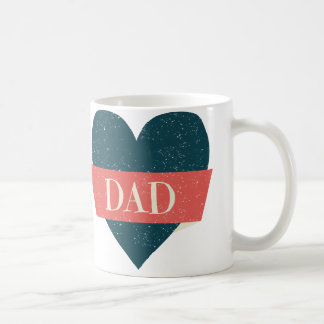 Style vintage Bleu Coeur Papa Mug