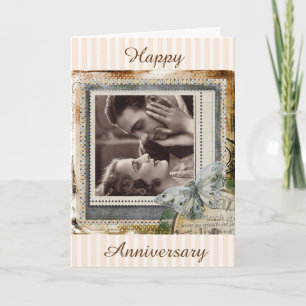 Style vintage Bonne Anniversaire Carte "I Love You