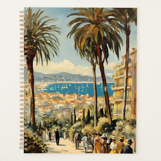 Style vintage Cannes Français Aquarelle (Devant)