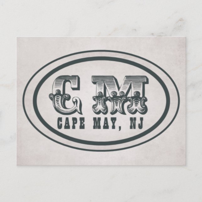 Style vintage Cape May NJ Beach Tag Carte postale (Devant)