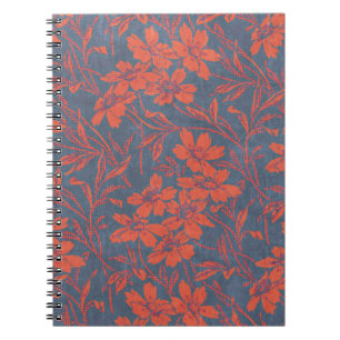 Style vintage Denin Floral Carnet spiral