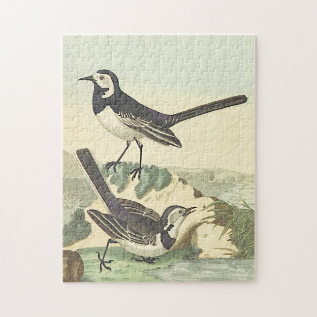 Style vintage, Deux Oiseaux Puzzle (Vertical)