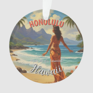 Style vintage Hawaiian Travel Honolulu Mid-Pacific