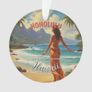 Style vintage Hawaiian Travel Honolulu Mid-Pacific