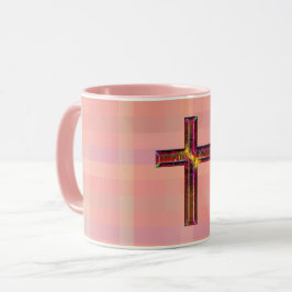Style vintage Illustré Foi croisée Mug rose