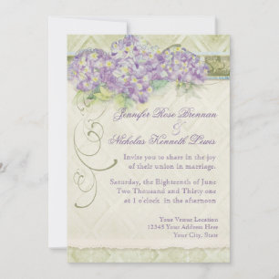 Style vintage Lilac Hydrangea - Faire-part de mari