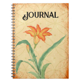 Style vintage Orange Lily Journal