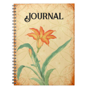 Style vintage Orange Lily Journal